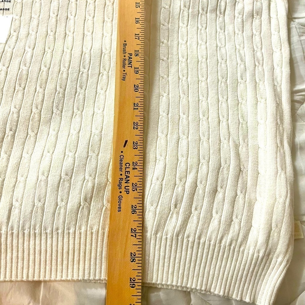 NWT IZOD White Cable Knit Sweater - 2XL - Picture 5 of 7